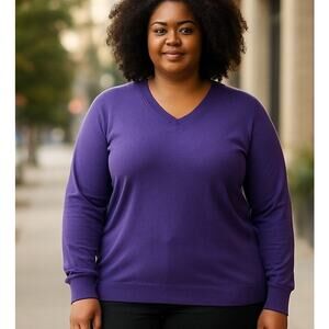 Women's Old Navy Purple Lightweight Tunic Long Sleeve Sweater SZ XXL 100% Cotton